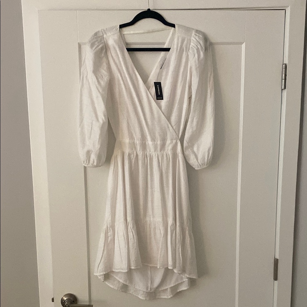 Express White Dress with Tie Back